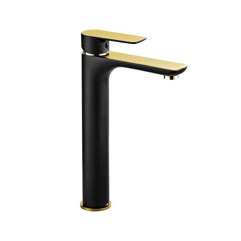 Mexen Alfa hoher Waschtischarmatur, schwarz/gold - 745710-75