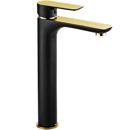 Mexen Alfa hoher Waschtischarmatur, schwarz/gold - 745710-75