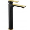 Mexen Alfa hoher Waschtischarmatur, schwarz/gold - 745710-75
