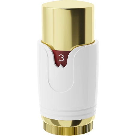 Mexen Uni-H Thermostatkopf für Heizkörper, weiß/gold - W900-000-25