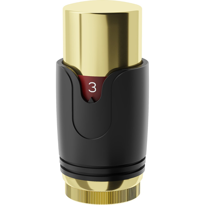 Mexen Uni-H Thermostatkopf für Heizkörper, schwarz/gold - W900-000-75