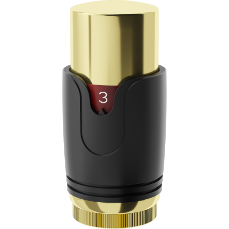 Mexen Uni-H Thermostatkopf für Heizkörper, schwarz/gold - W900-000-75