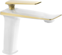 Mexen Purus Waschbeckenarmatur, weiß/gold - 745800-25