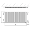 Mexen CV21 Plattenheizkörper 900 x 2000 mm, unterer Anschluss, 3552 W, weiß - W621-090-200-00
