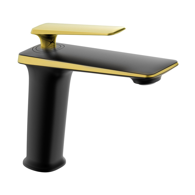 Mexen Purus Waschtischarmatur, schwarz/gold - 745800-75