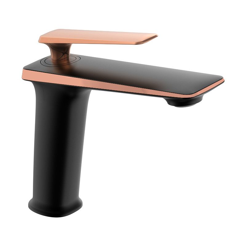 Mexen Purus Waschbeckenarmatur, schwarz/roségold - 745800-76