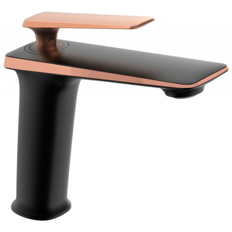 Mexen Purus Waschbeckenarmatur, schwarz/roségold - 745800-76