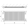 Mexen C11 Flachheizkörper 600 x 2600 mm, seitlicher Anschluss, 2427 W, Anthrazit - W411-060-260-66