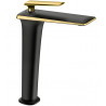 Mexen Purus hohe Waschbeckenarmatur, schwarz/gold - 745810-75