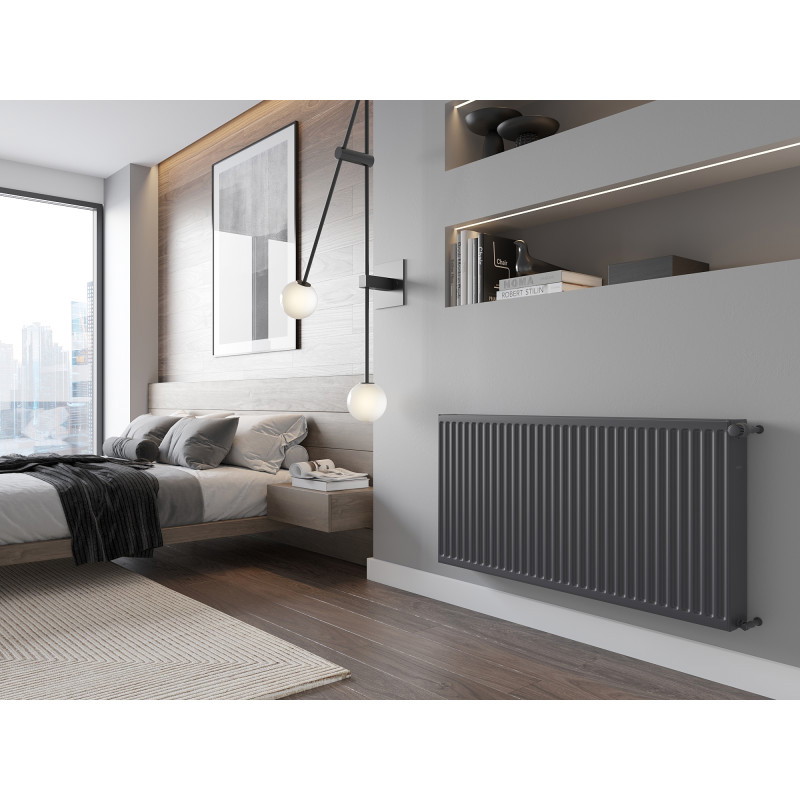 Mexen C22 Plattenheizkörper 600 x 1800 mm, seitlicher Anschluss, 2975 W, Anthrazit - W422-060-180-66