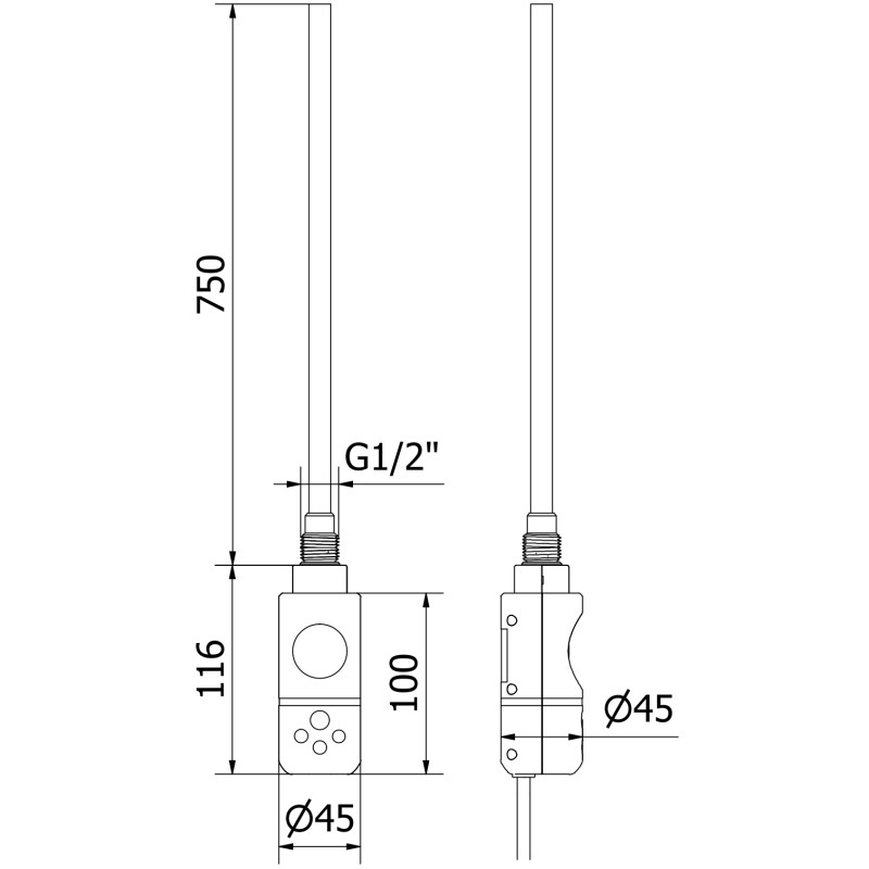 Mexen FA-I 900 W elektrische Heizung, schwarz - W952-0900-70