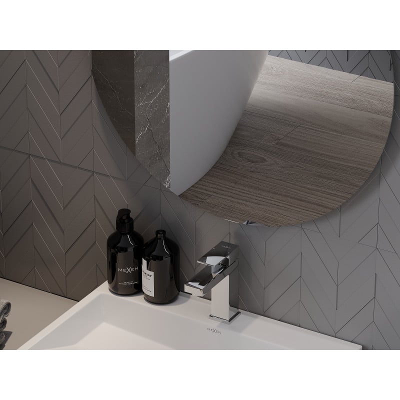 Mexen Alto rundes Badezimmerglas 80 cm - 9853-080-080-000-00