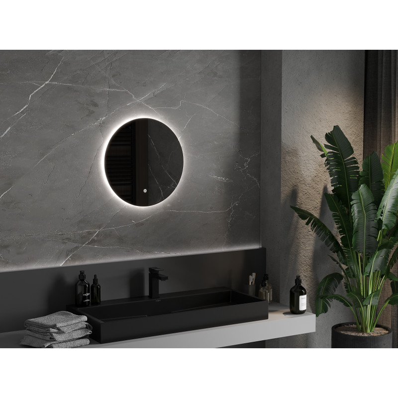 Mexen Erg beleuchteter Badezimmerspiegel, rund 50 cm, LED 6000K, Antibeschlag - 9823-050-050-611-00