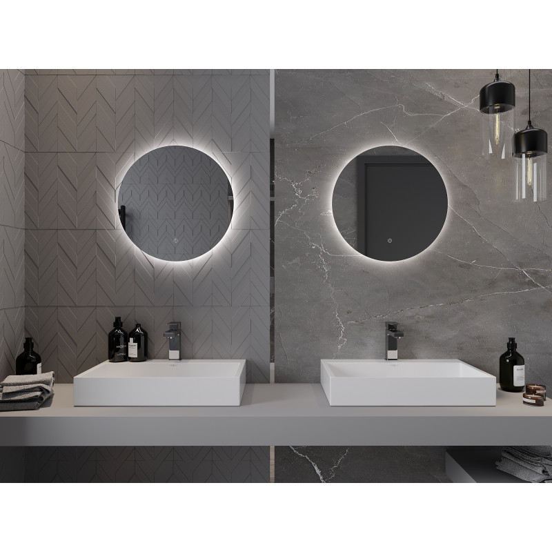 Mexen Erg beleuchteter Badezimmerspiegel, rund 50 cm, LED 6000K, Antibeschlag - 9823-050-050-611-00