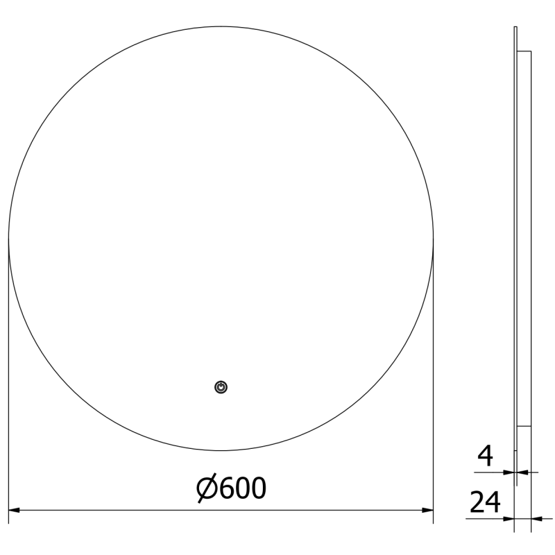Mexen Erg beleuchteter Badezimmerspiegel, rund 60 cm, LED 6000K, Antibeschlag - 9823-060-060-611-00