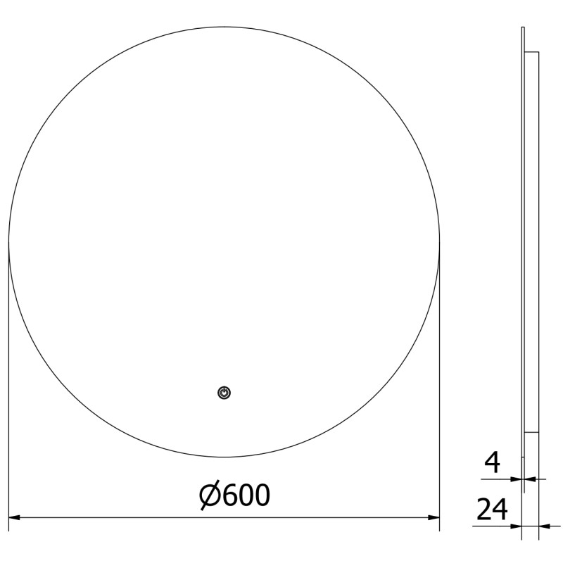 Mexen Erg beleuchteter Badezimmerspiegel, rund 60 cm, LED 6000K, Antibeschlagsfunktion - 9823-060-060-611-00