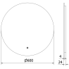 Mexen Erg beleuchteter Badezimmerspiegel, rund 60 cm, LED 6000K, Antibeschlag - 9823-060-060-611-00