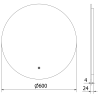 Mexen Erg beleuchteter Badezimmerspiegel, rund 60 cm, LED 6000K, Antibeschlagsfunktion - 9823-060-060-611-00