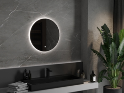 Mexen Erg beleuchteter Badezimmerspiegel, rund 60 cm, LED 6000K, Antibeschlagsfunktion - 9823-060-060-611-00
