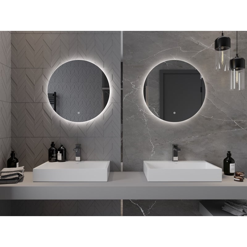 Mexen Erg beleuchteter Badezimmerspiegel, rund 60 cm, LED 6000K, Antibeschlag - 9823-060-060-611-00