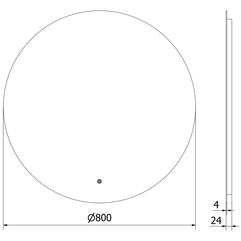 Mexen Erg beleuchteter Badezimmerspiegel, rund 80 cm, LED 6000K, Antibeschlag - 9823-080-080-611-00