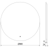 Mexen Erg beleuchteter Badezimmerspiegel, rund 80 cm, LED 6000K, Antibeschlag - 9823-080-080-611-00