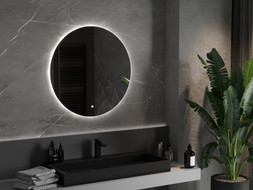Mexen Erg beleuchteter Badezimmerspiegel, rund 80 cm, LED 6000K, Antibeschlag - 9823-080-080-611-00