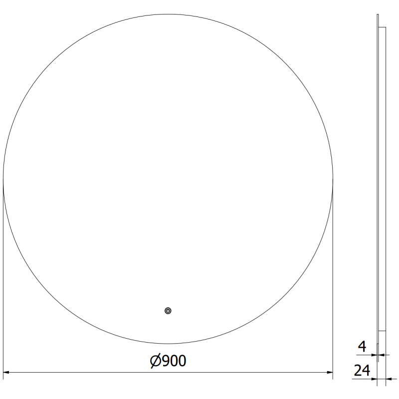 Mexen Erg beleuchteter Badezimmerspiegel, rund 90 cm, LED 6000K, Antibeschlag - 9823-090-090-611-00