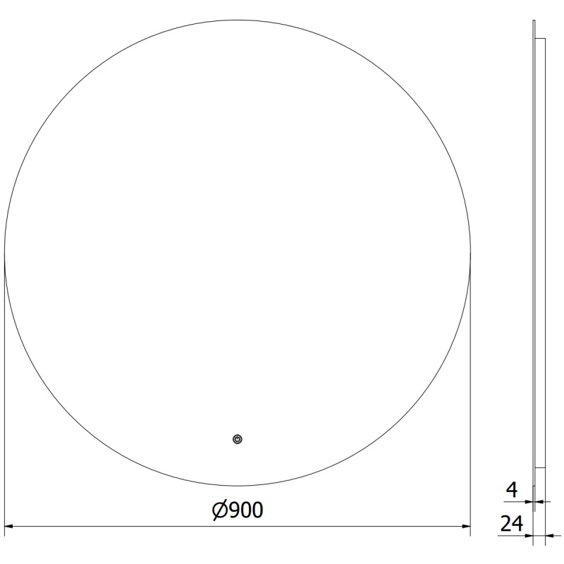 Mexen Erg runde, beleuchtete Badezimmerspiegel, 90 cm, LED 6000K, Antibeschlag - 9823-090-090-611-00