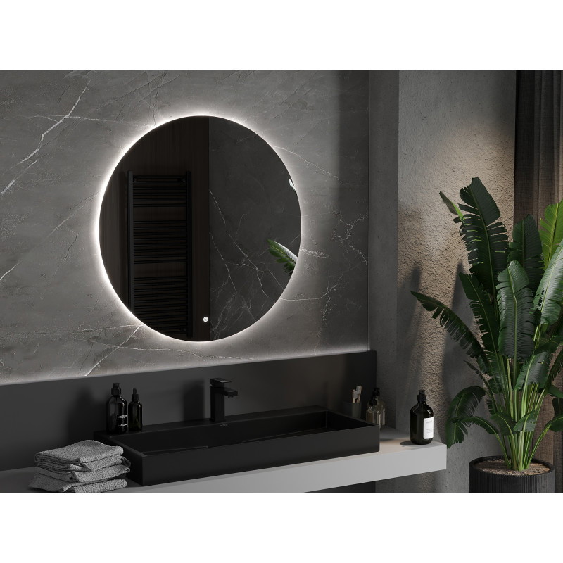 Mexen Erg beleuchteter Badezimmerspiegel, rund 90 cm, LED 6000K, Antibeschlag - 9823-090-090-611-00