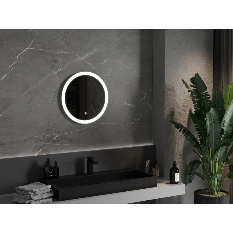 Mexen Oro beleuchteter Badezimmerspiegel, rund 50 cm, LED 6000K, Antibeschlag - 9824-050-050-611-00
