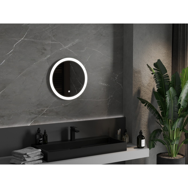 Mexen Oro beleuchteter Badezimmerspiegel, rund 50 cm, LED 6000K, Antifog - 9824-050-050-611-00