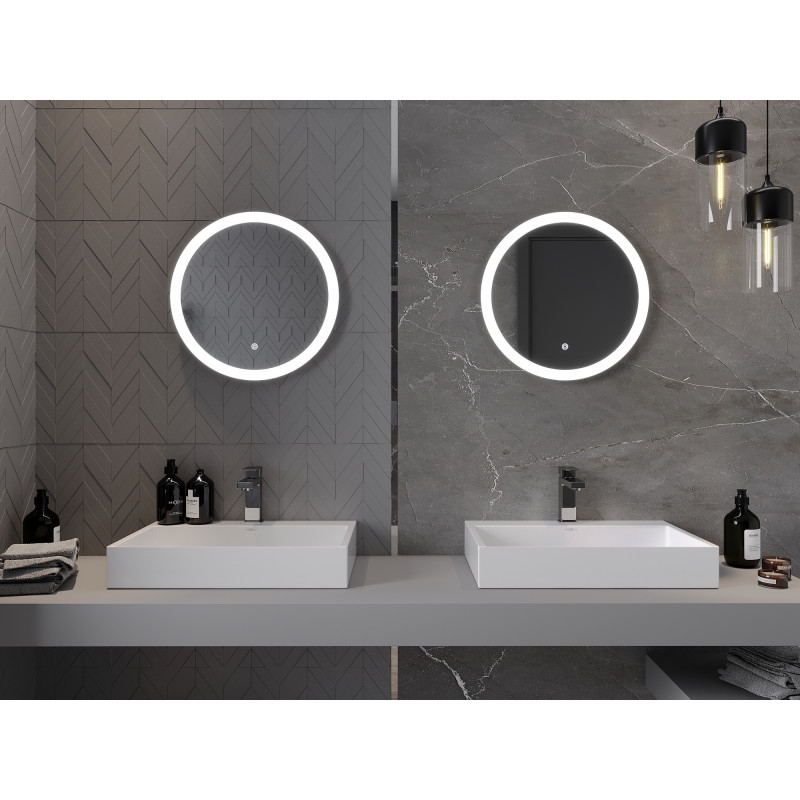 Mexen Oro beleuchteter Badezimmerspiegel, rund 50 cm, LED 6000K, Antibeschlag - 9824-050-050-611-00