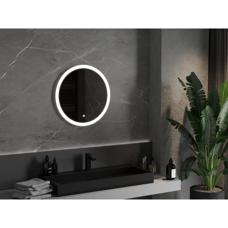 Mexen Oro beleuchteter Badezimmerspiegel, rund 60 cm, LED 6000K, Antibeschlag - 9824-060-060-611-00