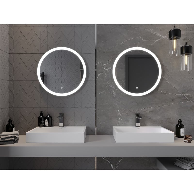 Mexen Oro beleuchteter Badezimmerspiegel, rund 60 cm, LED 6000K, Antibeschlag - 9824-060-060-611-00