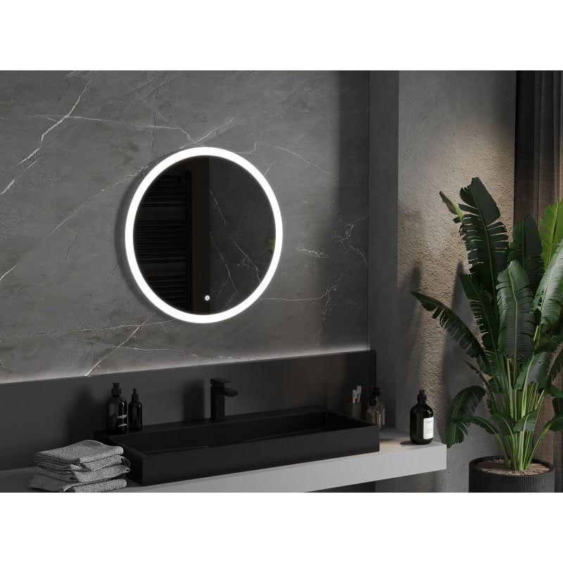 Mexen Oro beleuchteter Badezimmerspiegel, rund 70 cm, LED 6000K, Antibeschlag - 9824-070-070-611-00