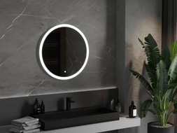 Mexen Oro beheizter, beleuchteter Badezimmerspiegel, 70 cm rund, LED 6000K, Antifog - 9824-070-070-611-00
