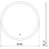 Mexen Oro beleuchteter Badezimmerspiegel, rund 70 cm, LED 6000K, Antibeschlag - 9824-070-070-611-00