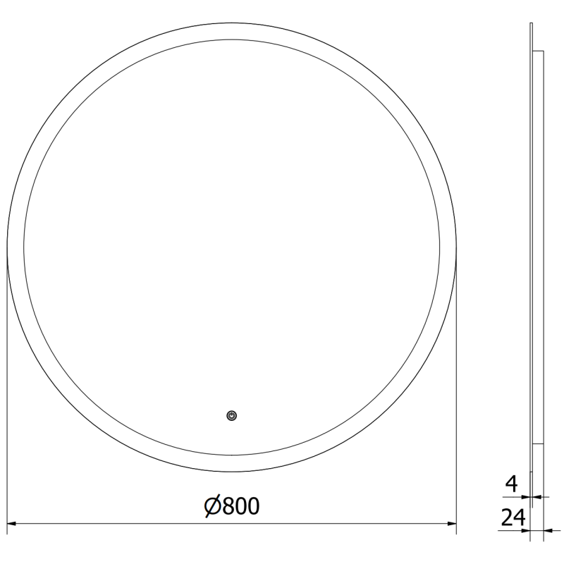 Mexen Oro beleuchteter Badezimmerspiegel, rund 80 cm, LED 6000K, Antibeschlag - 9824-080-080-611-00