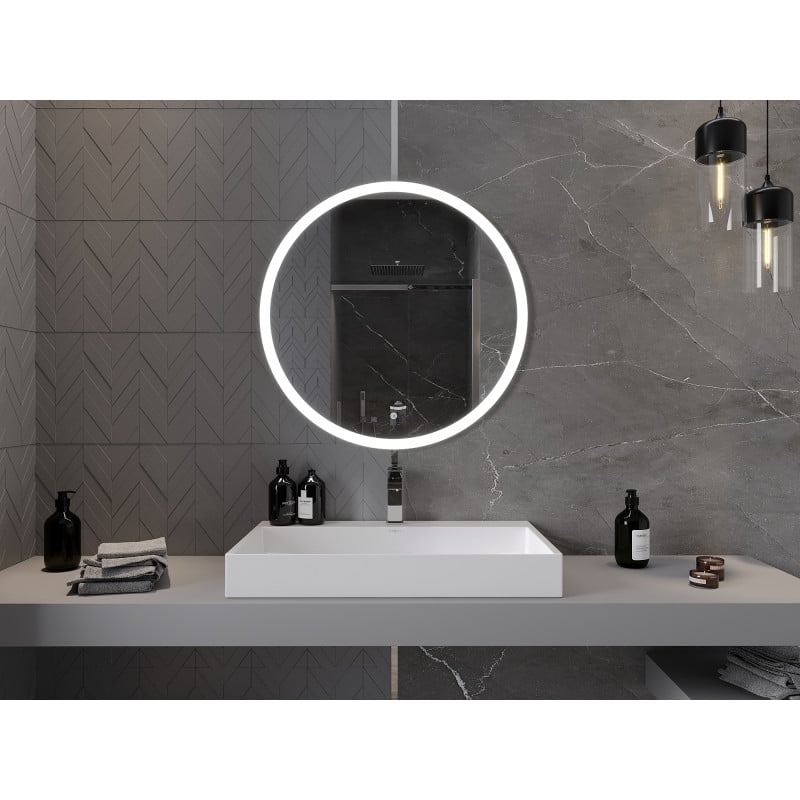 Mexen Oro beleuchteter Badezimmerspiegel, rund 80 cm, LED 6000K, Antibeschlag - 9824-080-080-611-00