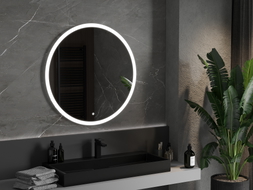 Mexen Oro beleuchteter, runder LED-Badezimmerspiegel 90 cm, 6000K, Antibeschlag - 9824-090-090-611-00