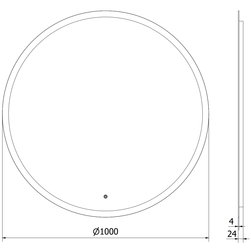 Mexen Oro beleuchteter runder Badezimmerspiegel, 100 cm, LED 6000K, Antibeschlag - 9824-100-100-611-00