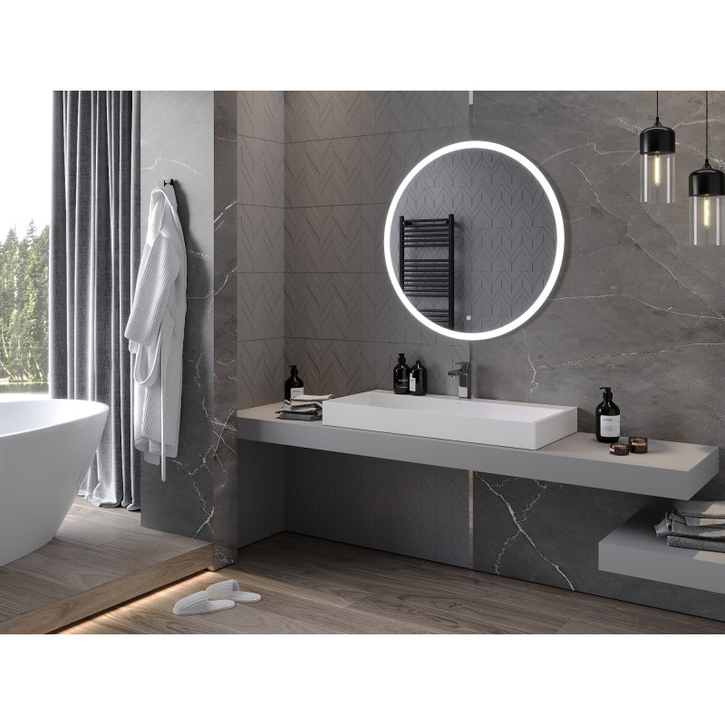Mexen Oro beleuchteter runder Badezimmerspiegel, 100 cm, LED 6000K, Antibeschlag - 9824-100-100-611-00