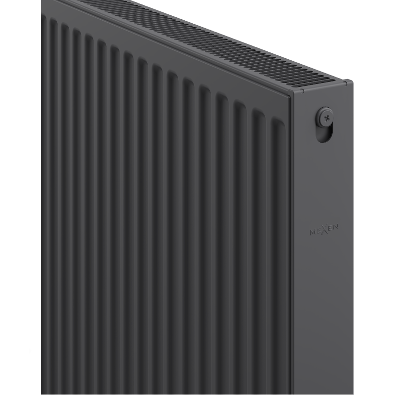 Mexen C21 Plattenheizkörper 400 x 400 mm, seitlicher Anschluss, 371 W, anthrazit - W421-040-040-66