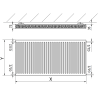 Mexen C21 Plattenheizkörper 500 x 2600 mm, seitlicher Anschluss, 2880 W, Anthrazit - W421-050-260-66