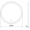 Mexen Esso beleuchteter Badezimmerspiegel, rund 70 cm, LED 6000K, Antibeschlag, goldener Rahmen - 9825-070-070-611-50