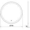 Mexen Esso Beleuchteter runder Badezimmerspiegel, 70 cm, LED 6000K, beschlagfrei, Rahmen gebürstetes Gold - 9825-070-070-611-50