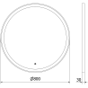 Mexen Esso Rundes beleuchtetes Badezimmerspiegel, 80 cm, LED 6000K, Antibeschlag, goldener Rahmen - 9825-080-080-611-50