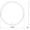Mexen Esso beleuchteter Badezimmerspiegel, rund 100 cm, LED 6000K, Antibeschlag, goldener Rahmen - 9825-100-100-611-50