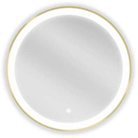 Mexen Esso beleuchteter Badezimmerspiegel, rund 60 cm, LED 6000K, Antibeschlag, goldener Rahmen - 9825-060-060-611-50